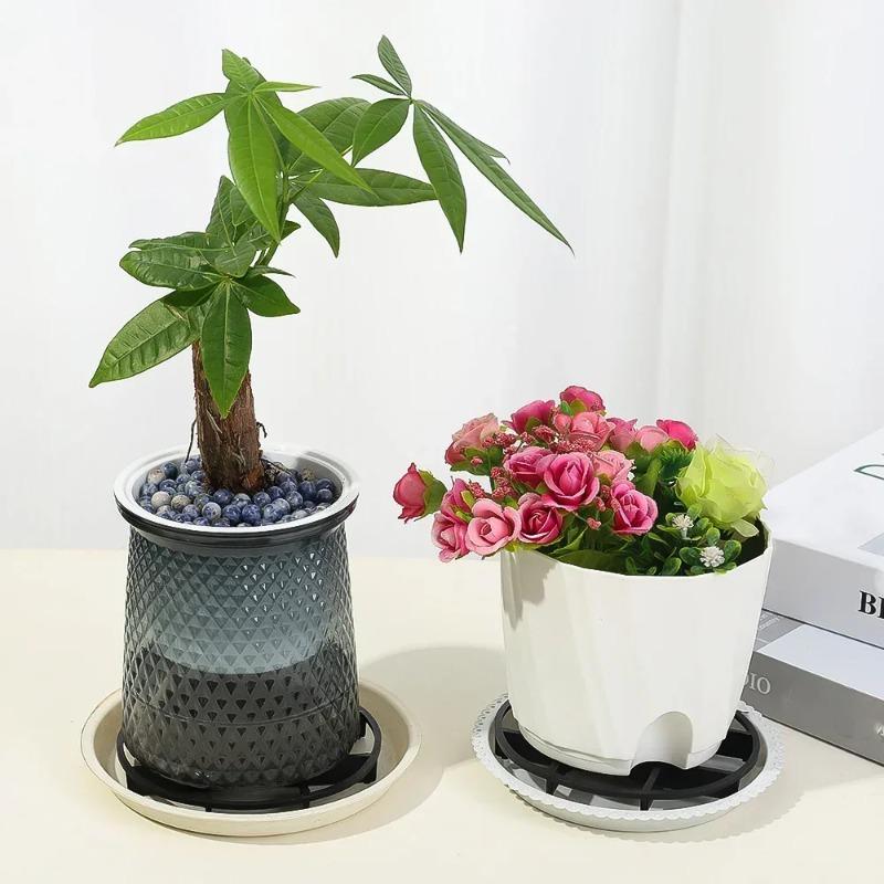 Plastic Flower Pot Drip Trays, Anti-Rot Root Plant Saucers, Indoor Outdoor Garden Bracket Tray for Home Garden Supplies