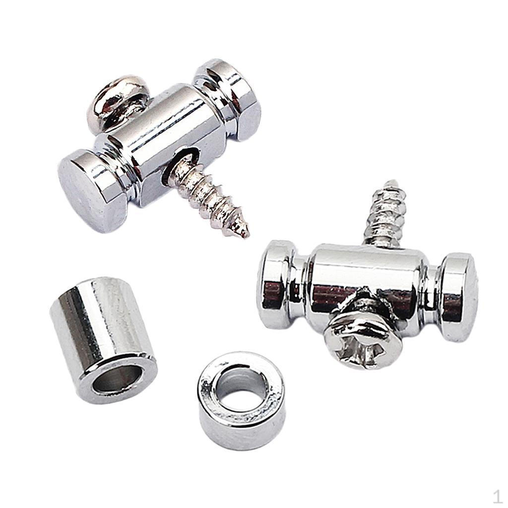 2Pc Guitar Roller String Retainer Replacements DIY Chrome