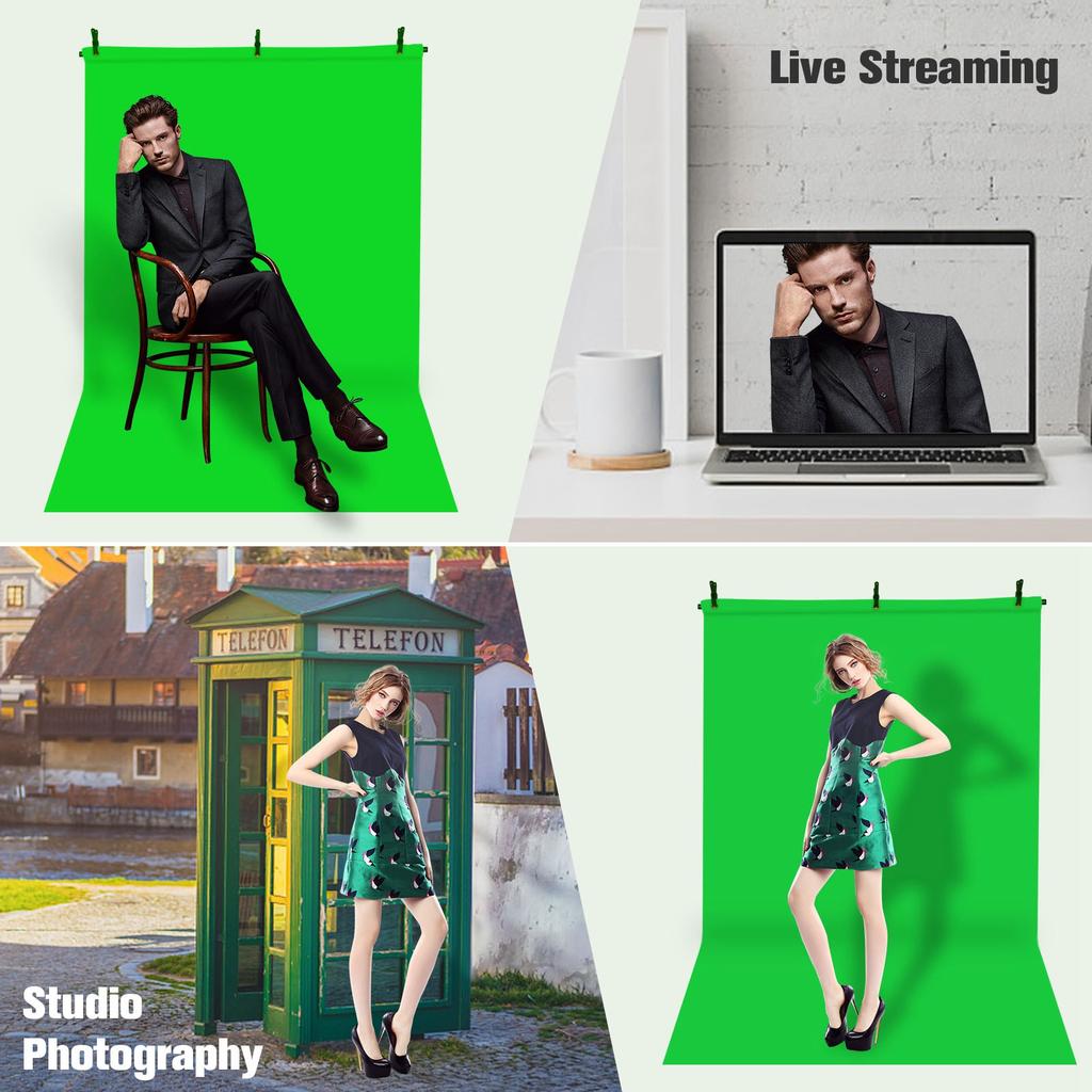 Photography Backdrop Set Lightweight Multifunctional Professional Green Photo Background Cloth with Stand