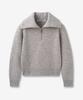 BLOND9 Volume Half Zip Rib Knit Top_Light Gray