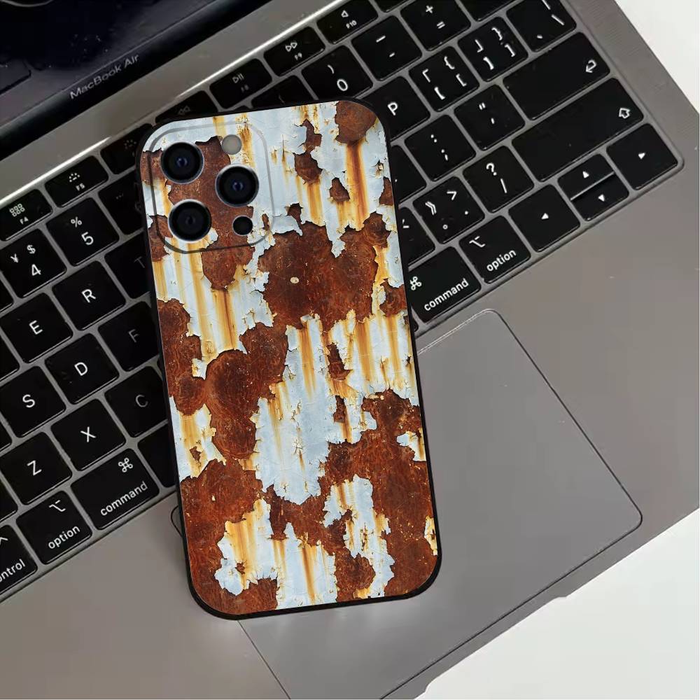 Retro Industrial Style Rusty Walls  Phone Case For iPhone 17,16,15,14,13,12,11 Plus,Pro Max,XS,Soft Silicone Black Cover