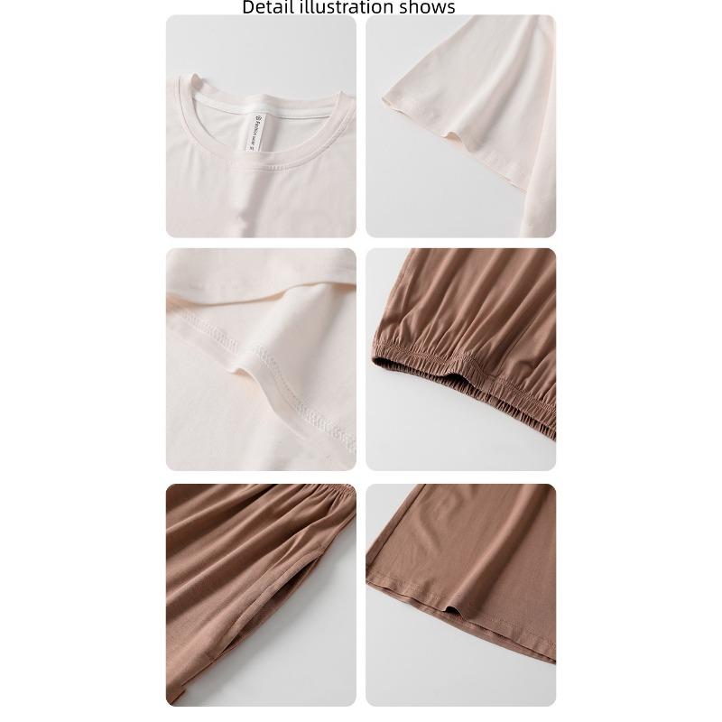 Set Pigiama da Uomo Estivo Traspirante con Girocollo, Manica Corta e Pantaloncini Corti, Tuta Comoda e Morbida per la Casa