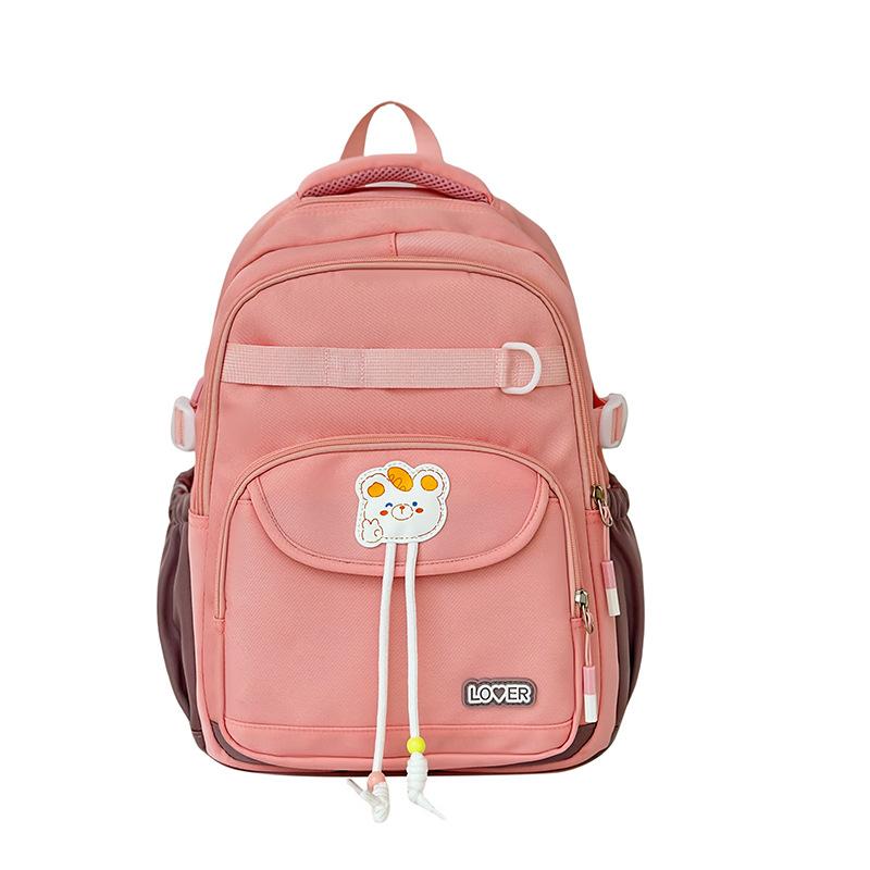 

Elementary school bag cute children boys and girls backpack large capacity lightweight cartoon backpack рожевий