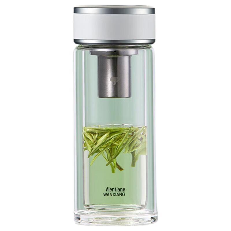 WANXIANG Double-Wall Glass Tea Infuser Mug