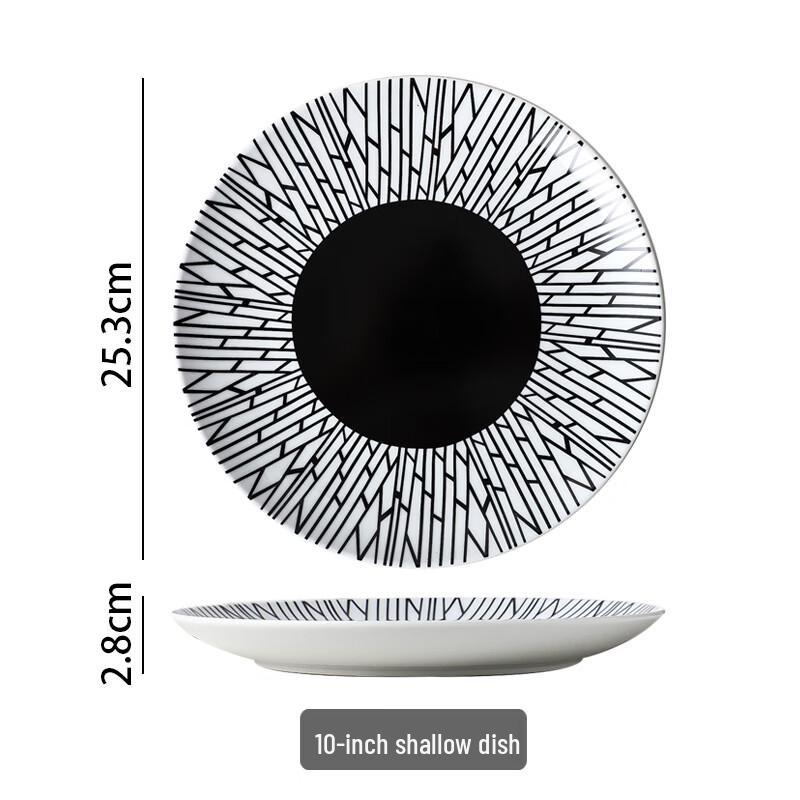 Abay Nordic Minimalist 10-Inch Ceramic Shallow Plates, Set of 2