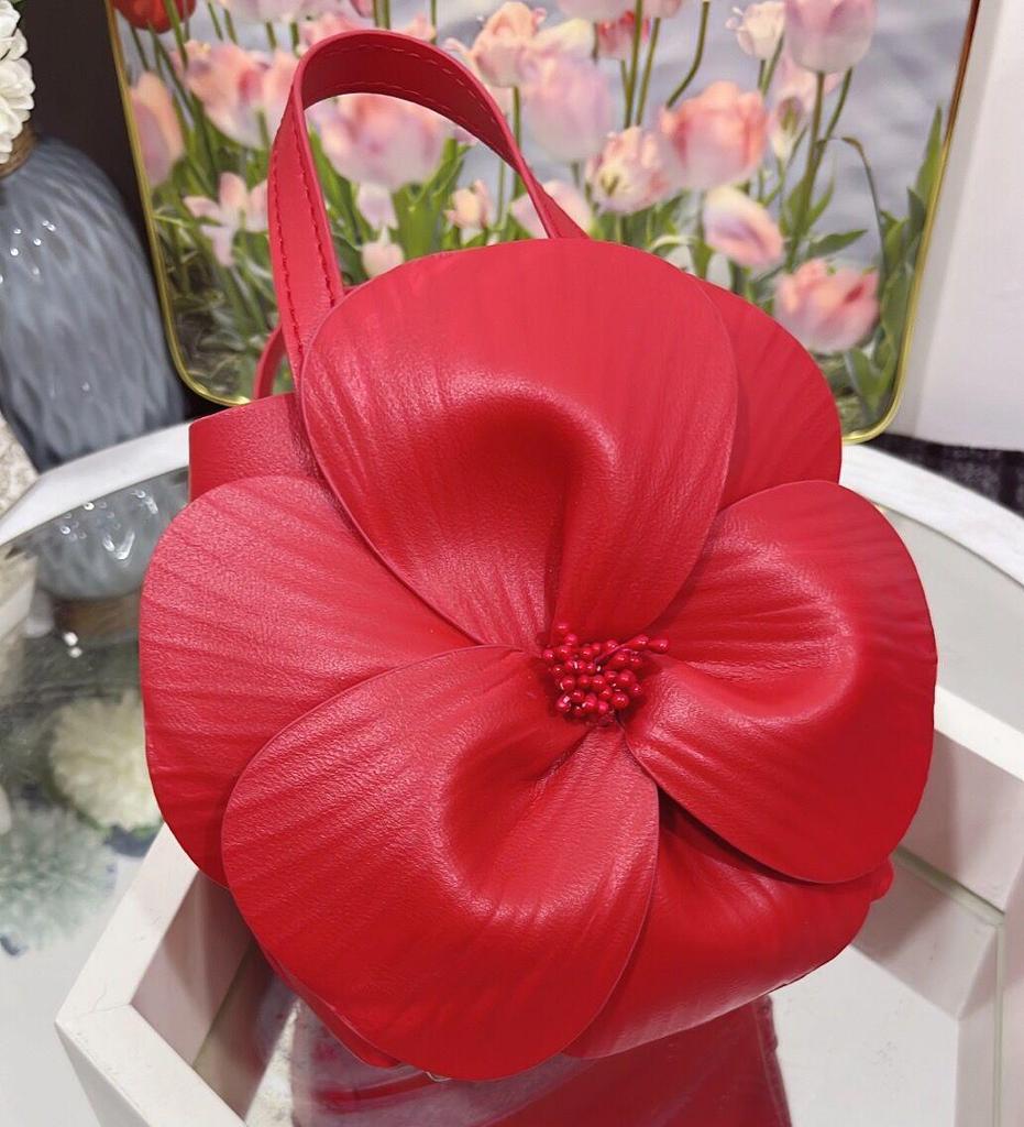 Französische Blütenblatt-Blumen-Handtasche - Frühlings-Tragetasche & Umhängetasche mit Kette für Damen