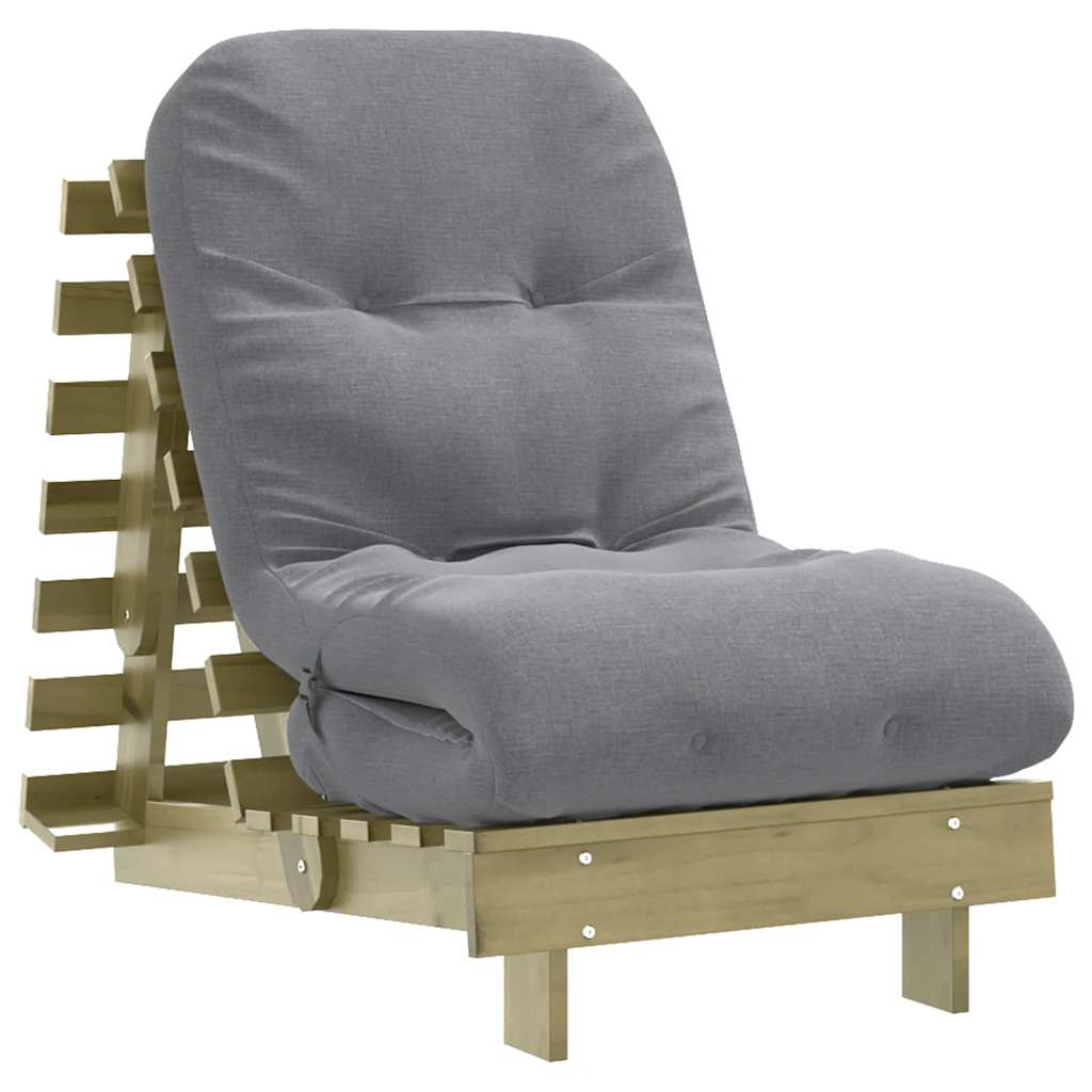 Vidaxl Sofa Rozkładana Typu Futon, Z Materacem, 60X206X11 Cm, Sosnowa