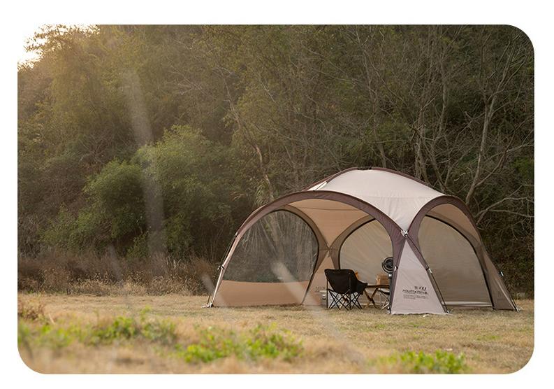 Mountain Guest Silver-Coated Dome Canopy: Upgraded Zipper Tent & Sun Shelter, Large Outdoor Camping Yurt with Sun Protection.