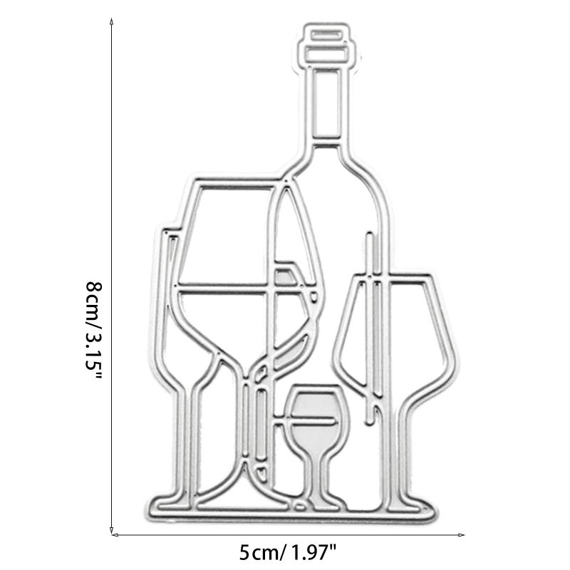 Wine Bottle Die Cut Metal Embossing Stencils Carbon Steel Cutting Dies for Card Making Scrapbooking Art Craft Project