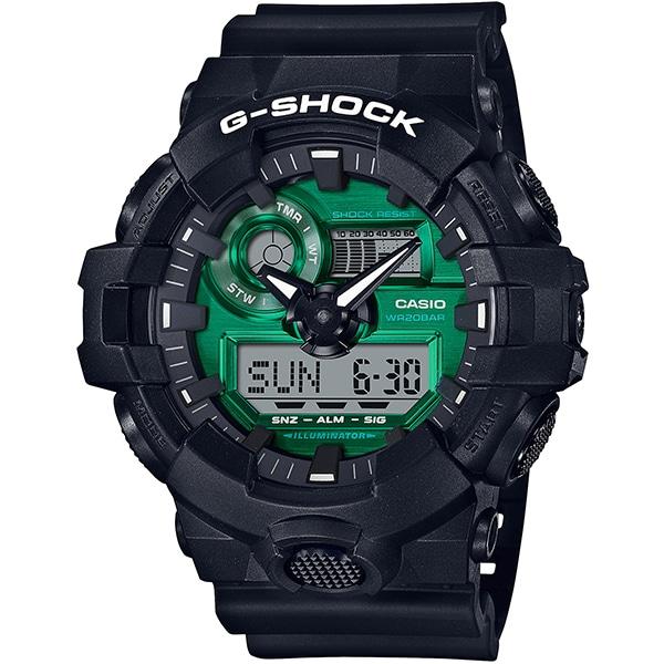 

CASIO GA-700MG-1AJF [мужская резинка G-SHOCK 20 ATM, водостойкая, черно-зеленая серия]