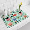 Anti-Slip Kitchen Mat Cat Floral Dish Drying Mat Cartoon Coffee Machine Mat  Tableware