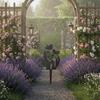 35CM Bird and Wildflower Stake Long-Lasting Bird and Flower Garden Stake Rustic Garden Art Easy to Install Rustproof