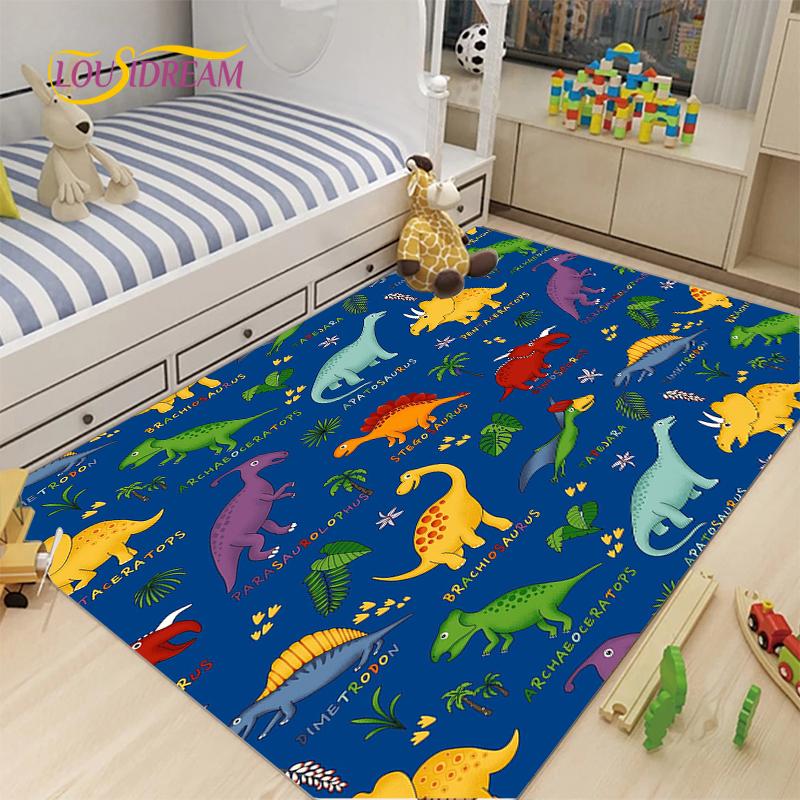 Cute Cartoon Dinosaur Carpet for Living Room Bedroom Rugs Kitchen Kids Door Unslip Floor Mat Birthday gift photography props Rug