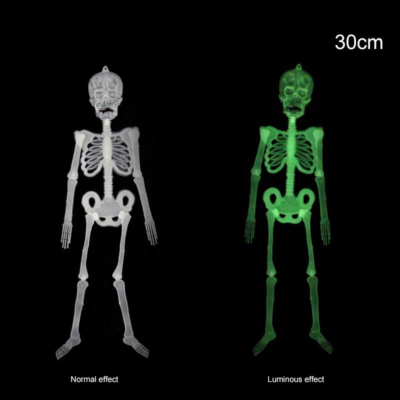 Luminous Skull Skeleton Body Scary Halloween Toy Haunted House Tricky Prop Halloween Party Decoration Props