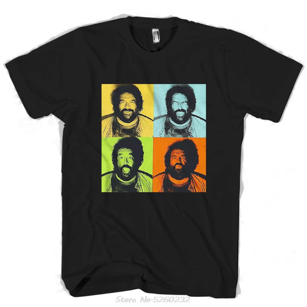 

Bud Spencer Pope Art Pattern Mens and Womens TShirt Mens Short Sleeve Casual Pattern TShirt 2026 New Mens Style S