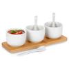 Set Of Bowls With Spoons On A Serving Board For Sauces And Snacks 139687