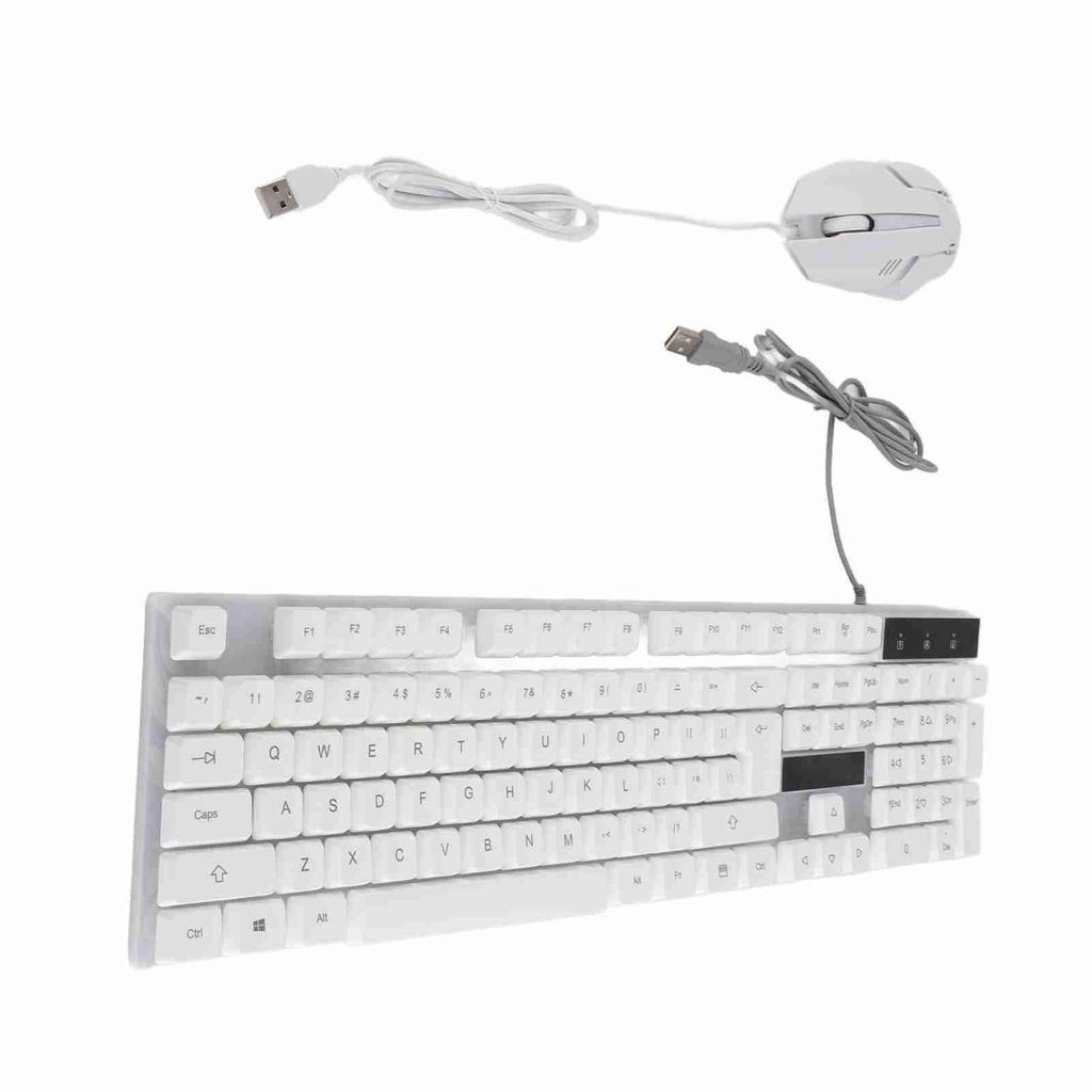 Keyboard and Mouse Combo 104 Keys RGB Backlit USB Wired Connection Keyboard Mouse Set for Home