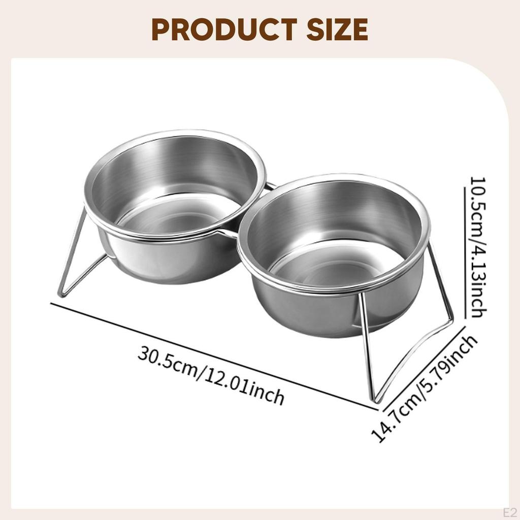 Bowl Feeder Station with Stand Pet Bowls Tilted Cat Dog Dish and Waterer for Puppy Cats