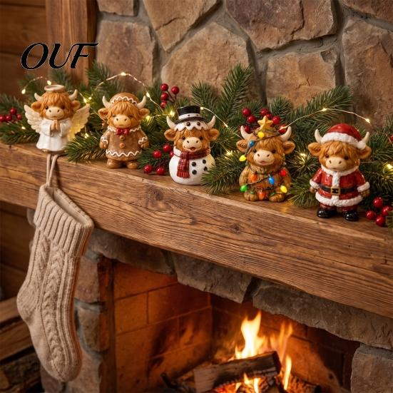 New Year Gift Sets 24 Days 3D Highland Cow Advent Calendar 2026, Christmas Countdown Festive Box with Cute Farm Cattle Mini Figurines for Holiday Desk