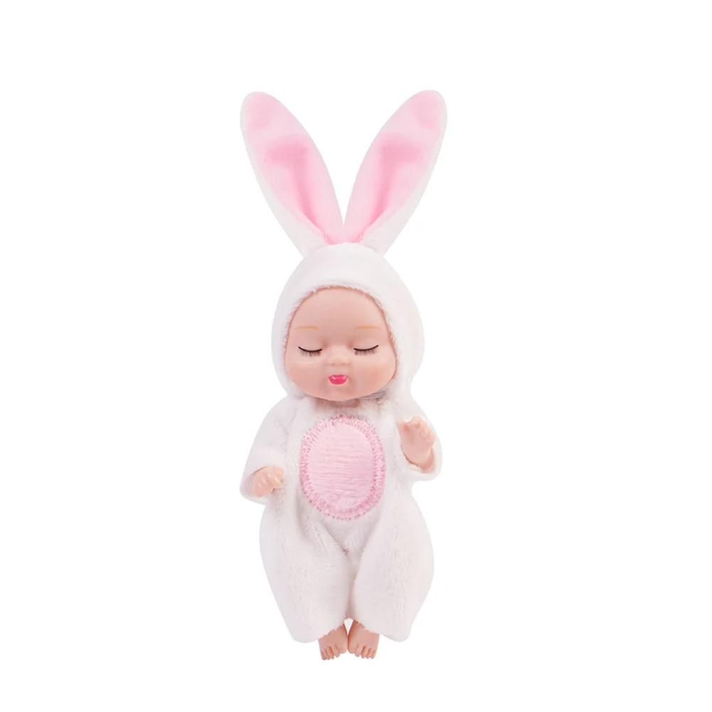 6 st Återfödd Dockkit Leksak Simulering Prinsessdockor Leksak Mini Söt Sovande Baby med Kläder Tillbehör Födelsedagspresent för Barn