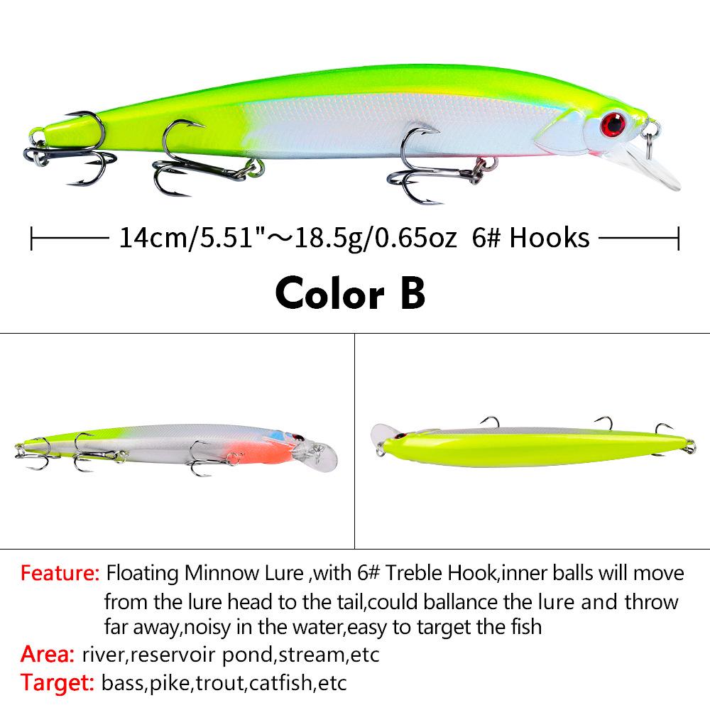 14cm/18.5g Plovoucí Minnow Rybářská Nástraha - VIB Bionická Tvrdý Plast Umělá Nástraha