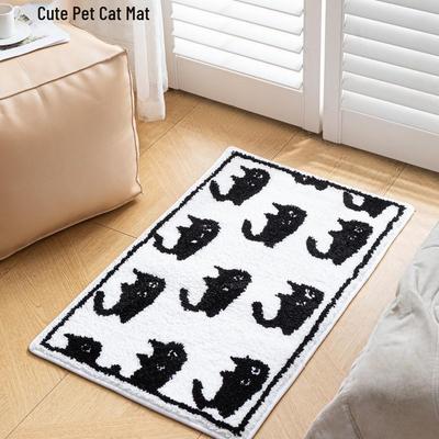 Cartoon Cat Anti-Slip Water-Absorbing Bathroom Mat for Kids' Room