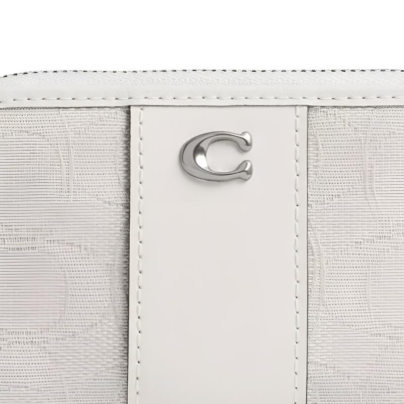 Coach Signature 11 Logo Silver Hardware Jacquard Card Case Women Card Case Cloud-Pink CCA06-LHY27