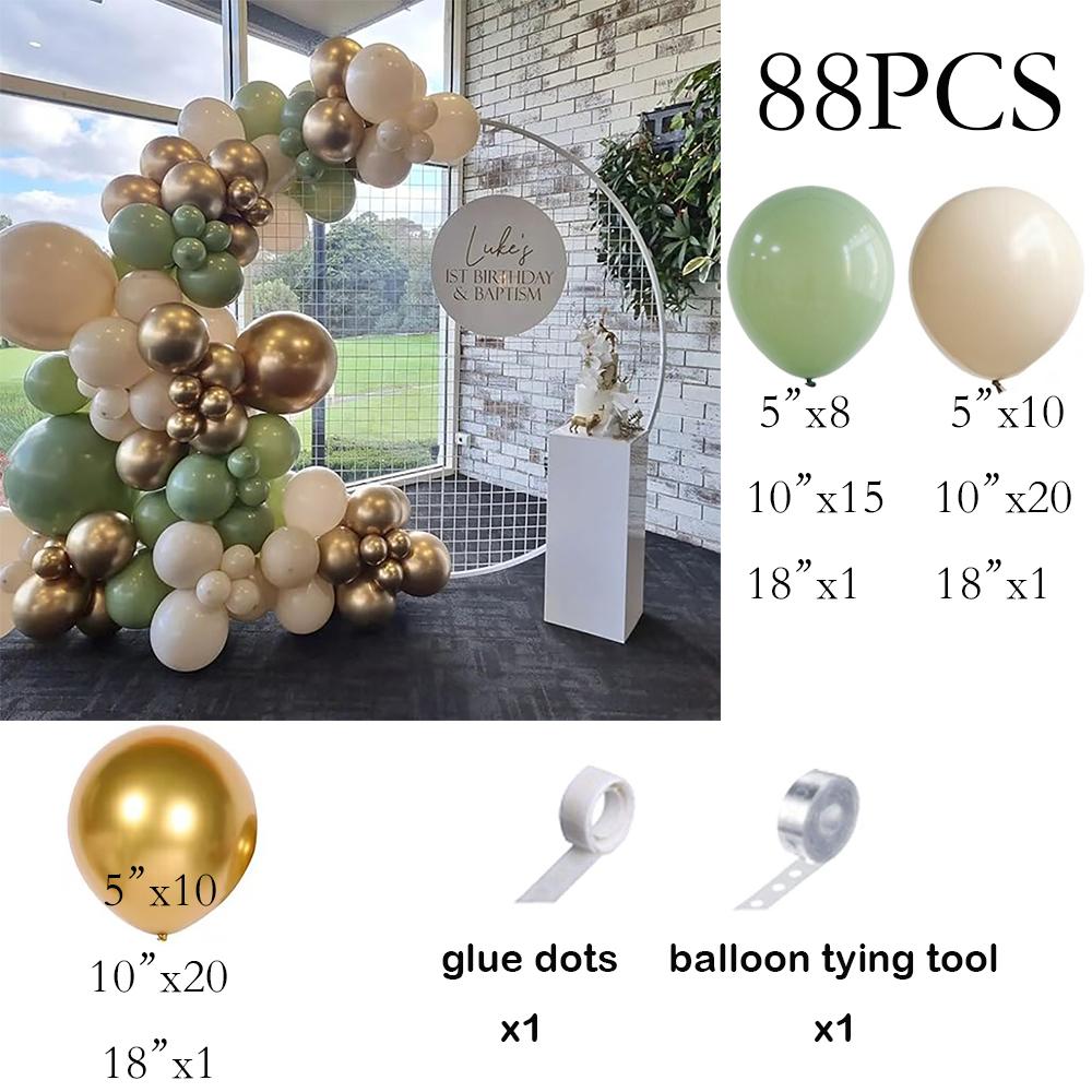 

Avocado Green Balloons Arch Garland White Sand Gold Globos Kit Birthday Party Baby Shower Gender Reveal Background Decoration 12inch 20PCS