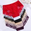 1 pezzo Biancheria intima da donna a vita alta, taglie forti, tinta unita, con pizzo, alla moda, traspirante, morbida e confortevole, biancheria intima da donna di alta qualità