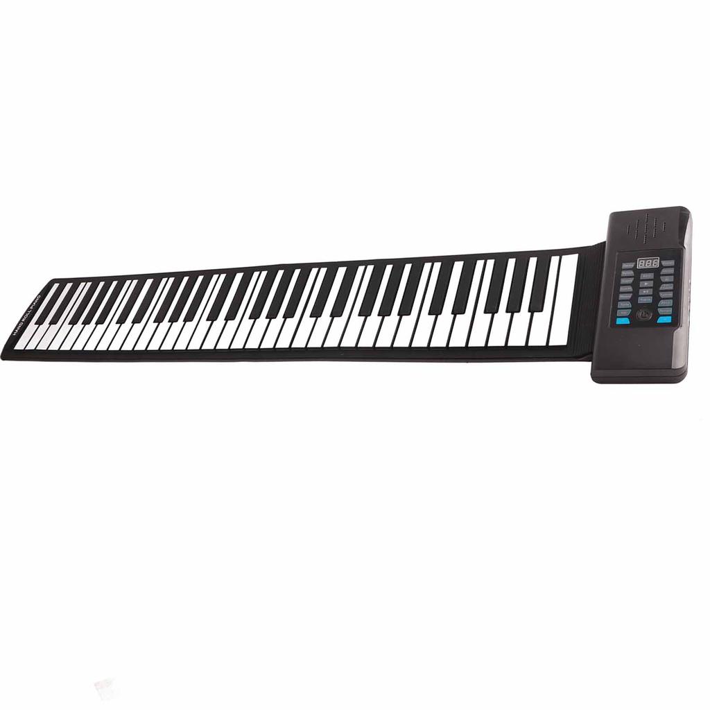 61 Keys Roll Up Keyboard Piano MIDI Function Portable Hand Roll Piano with LED Digital Display 100‑240V EU Plug