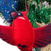 10 Pcs Red Bird Ornaments Wood Red Birds Christmas Tree Hanging Decoration for Winter Holiday Home Decor