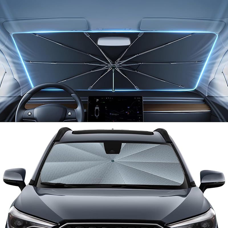 Autorder Windshield Sun Shade Umbrella For -2025 Toyota RAV4 Accessories,Upgraded Ice Crystal Material,Easy Setup Umbrella Sunshade For Car