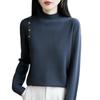 Autumn 2026 Women's Knitwear: Plush Long Sleeve Half-High Neck Pullover Sweater