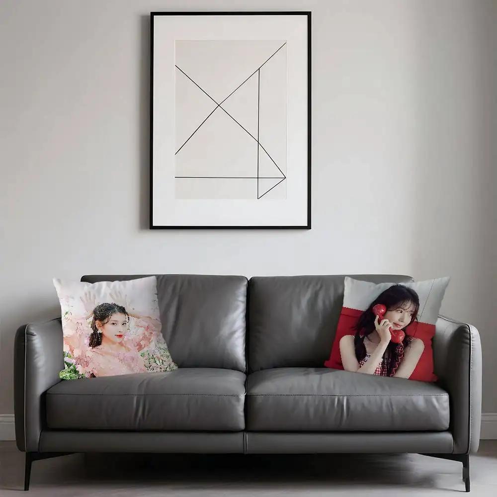 Singer I-IU Photo Pillow Case Throw Pillow Chair Seat Cushion Nap Pillows Home Chair Cushion Seat Soft Pad Pillow Sofa Cushion