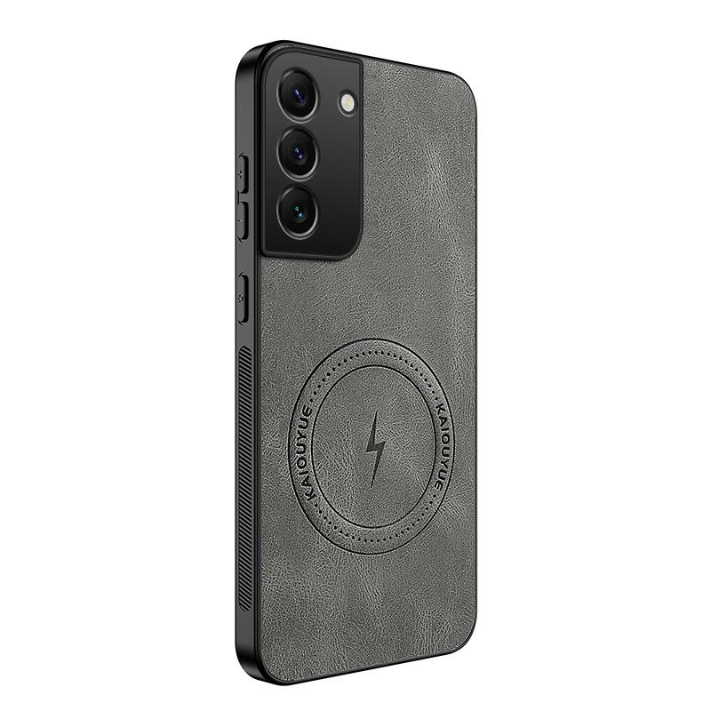Samsung S22, S22Plus, S22 Ultra Nappa Leather Texture Case with Full Lens Coverage & Drop Protection, Magnetic Suction