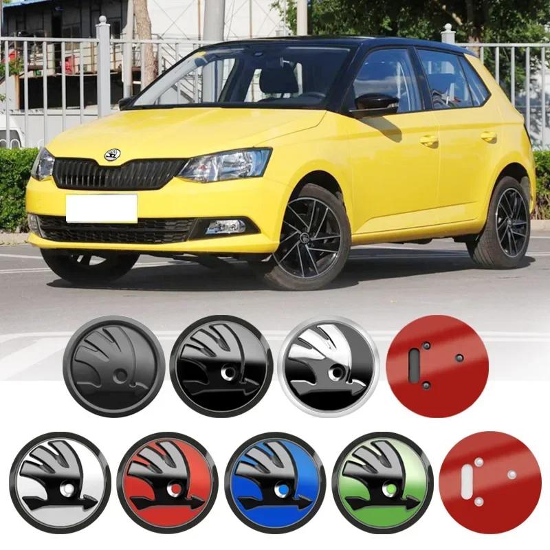 HIAQ2 for Skoda 80mm/90mm Car Emblem Sticker Front Boot Rear Tailgate Badge Fabia 1/2 Octavia A7 RS Superb Rapid Yeti Karoq Vision VRS