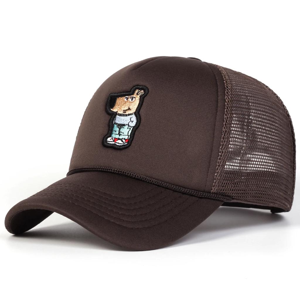Unisex Cute Kangaroo Embroidery Baseball Net Caps Outdoor Adjustable Spring and Summer Casual Sunscreen Hat