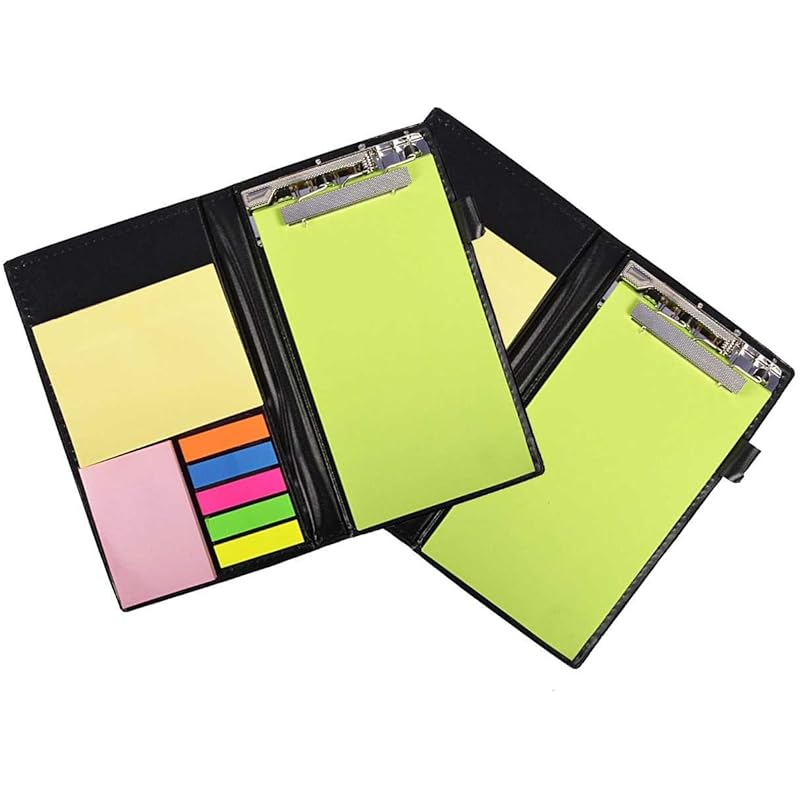 COI Memo Note Pad/Memo Note Book with Sticky Notes & Clip Holder in Diary Style (Neon 2 pcs)