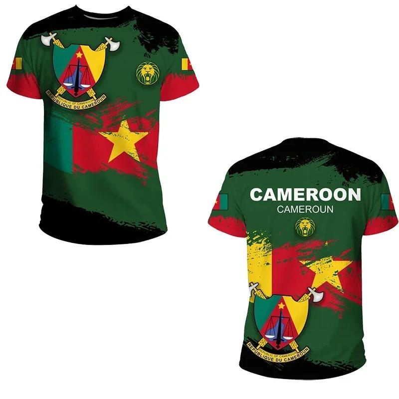 Cameroon Pride! National Emblem Short-sleeve T-shirt, Casual Sporty