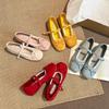 French Spring and Autumn Blue Light Mouth Single Shoes Women's New Spring and Summer Skirt Mary Jane Shoes Ballet Ladyshoes