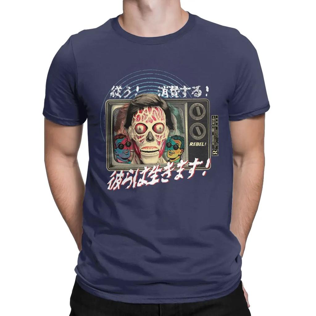 They Live Brainwashed Horror Cool Graphic Gift Sheeple Orwellian shirt Novelty Cotton Short Sleeve T Shirts Unique Clothes