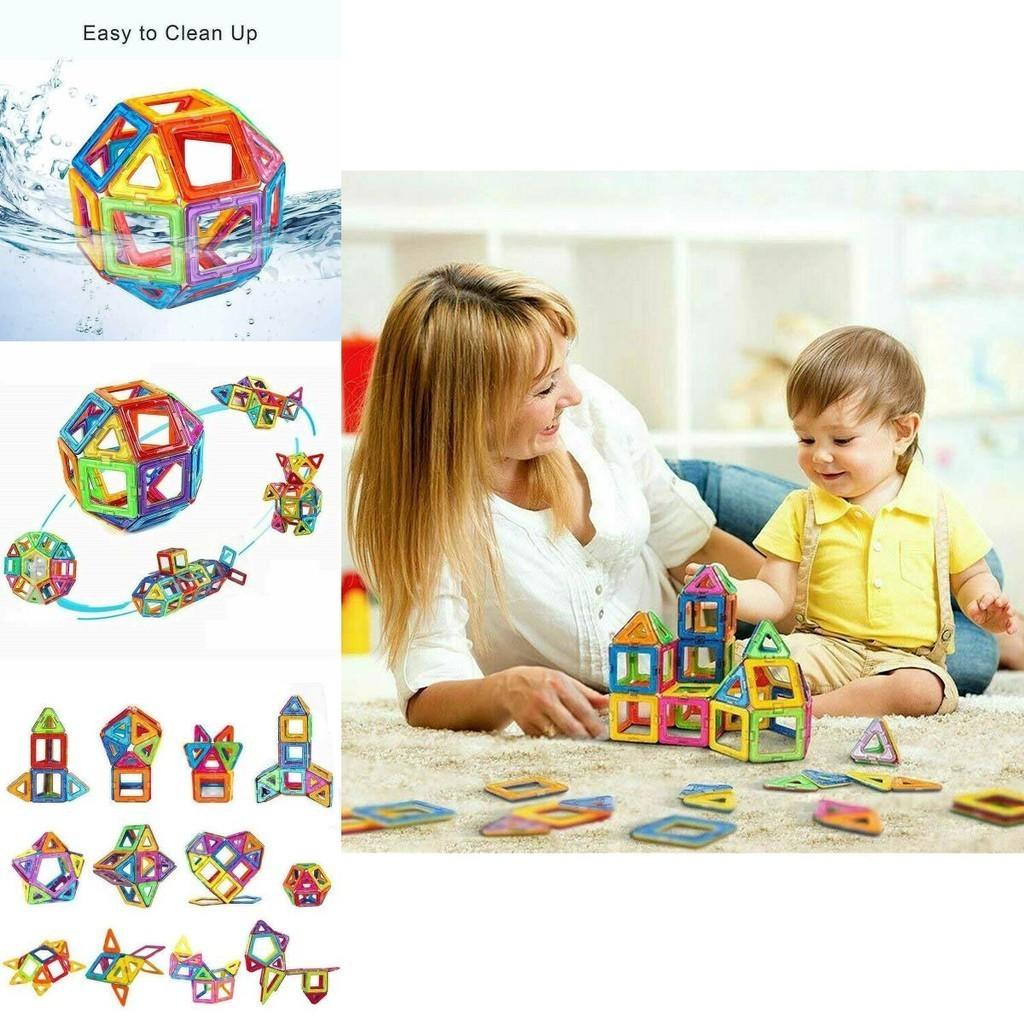 Educational Magnetic Blocks Building Kit Featuring Durable Nontoxic Plastic And Bright Multicolor Design