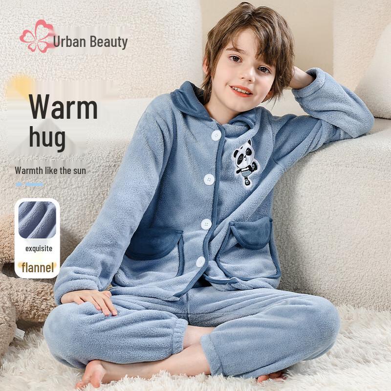 Boys  Flannel Fleece-Lined Winter Pajama Set 140
