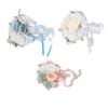 Wedding Bouquets for Bride Soft Ribbon Bridal Bridesmaid Holding Flowers Artificial Rose for Wedding