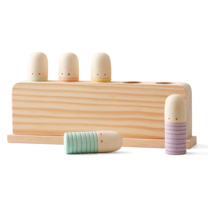 Creative Wooden Bounce Blocks: Interactive Early Education Toy for Kids