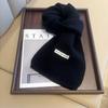 New solid color scarf women's imitation wool versatile scarf men's scarf autumn and winter knitted small scarf tide