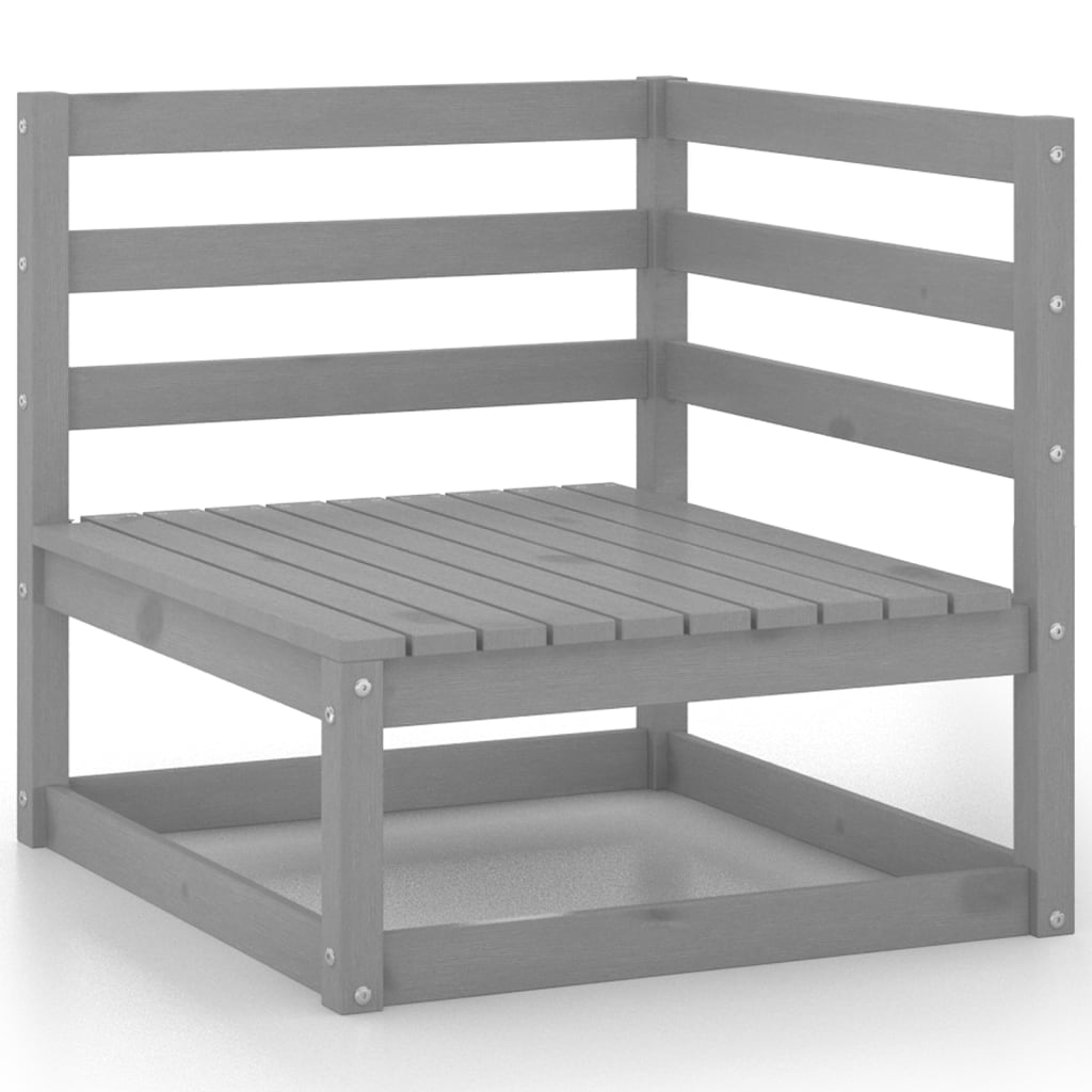 Vidaxl 9-Cz. Garden Lounge Furniture Set, Grey, Pine