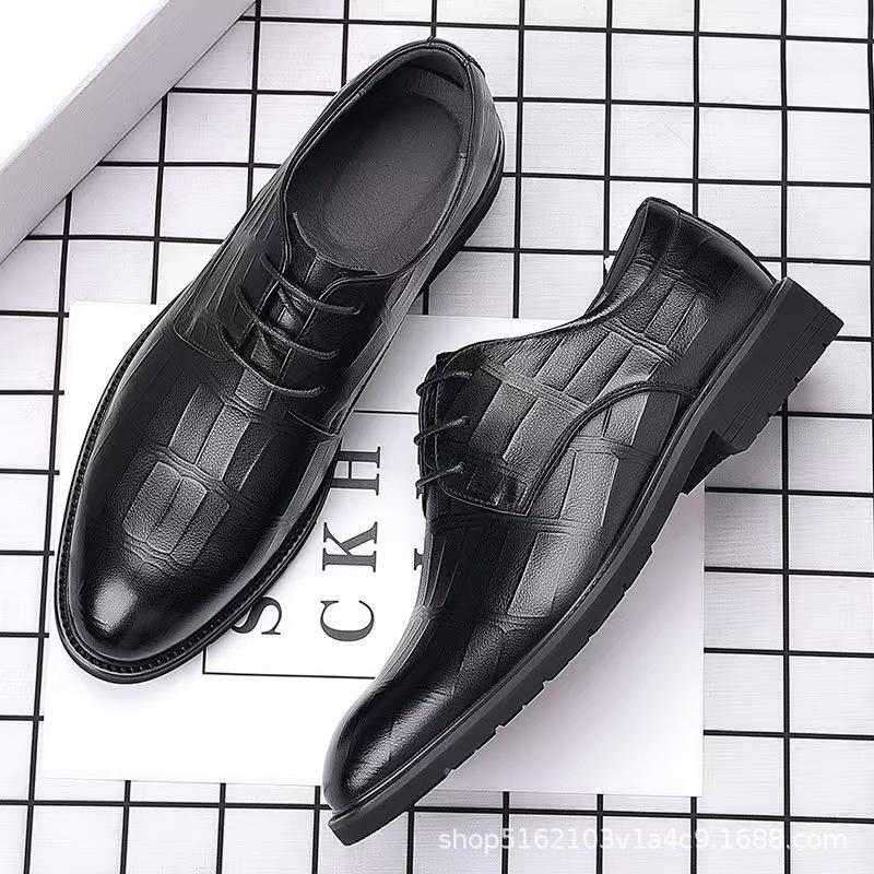 Summer new soft leather beanie shoes business men's casual leather shoes men's shoes men's derby shoes