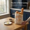High-quality 100% Cotton and Beeswax Bread Bag, Reusable Beeswax Bread Bag, Keeps Bread Fresh 3 Times Longer, Zipper Bread Bag