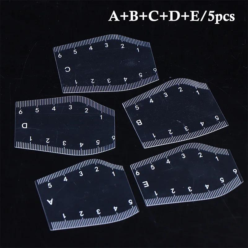 5Pcs Durable Brow Shaping Stencil Shaping Portable Instant Brow Shaper Drawing Eyebrow Design Ruler Gift
